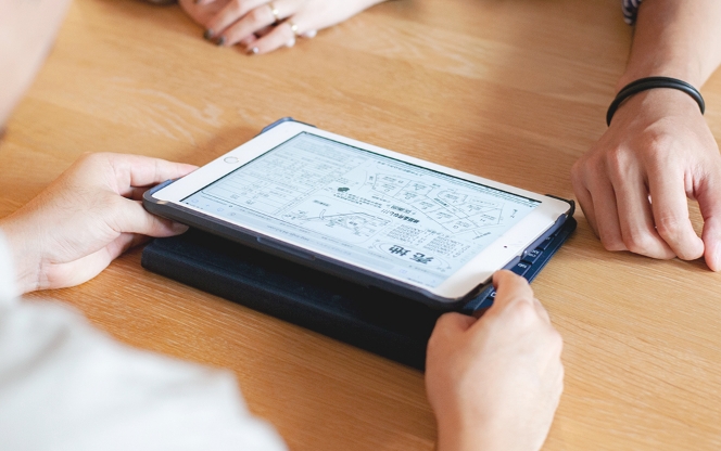 タブレット端末を利用した打ち合わせ